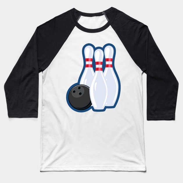 Bowling Night Baseball T-Shirt by SWON Design